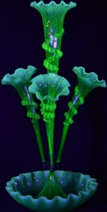 Uranium Glass - Victorian Glass - Epergne