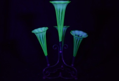 Uranium Glass - Victorian Glass - Epergne