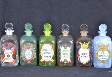 Art Glass - 6pc set of bottles