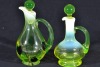 Uranium Glass - Gibson - Cruet Decanters x2 - 2