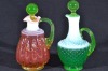 Uranium Glass - Gibson - Cruet Decanters x2 - 2