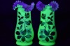 Uranium Glass- Victorian glass - Milk Glass Vases x 2