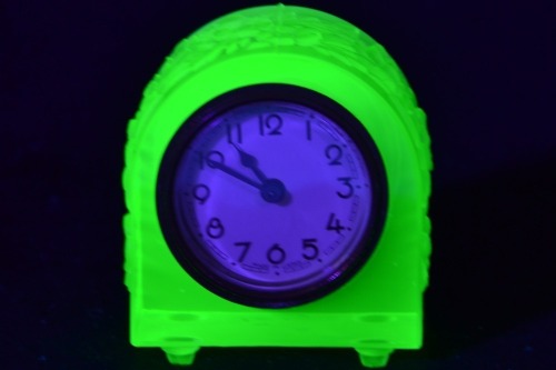 Uranium Glass - Art Deco - Beside Clock