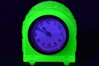 Uranium Glass - Art Deco - Beside Clock