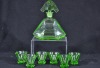 Uranium Glass - Art Deco - Decanter w/ matching glasses - 2