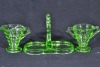 Uranium Glass - Art Deco - 3 pc cruet set - 2
