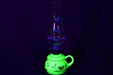 Uranium Glass - Art Novuea - finger lamps