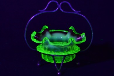 Uranium Glass - Edwardian Glass - Jam pot