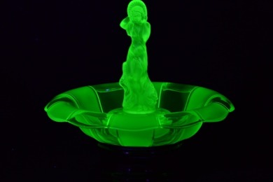 Uranium Glass - Depression glass - float bowl