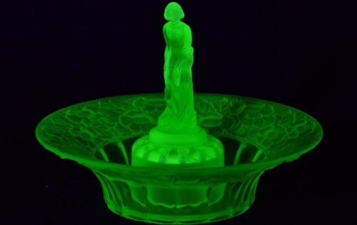 Uranium Glass - Depression glass - float bowl