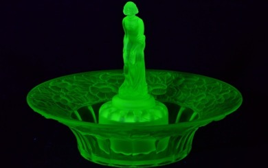 Uranium Glass - Depression glass - float bowl