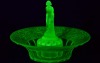 Uranium Glass - Depression glass - float bowl