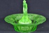 Uranium Glass - Depression glass - float bowl - 2