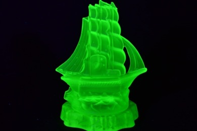 Uranium Glass - Depression glass - Flower Frog