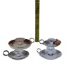 Group Lot - Enamelled candle holders and taper tin