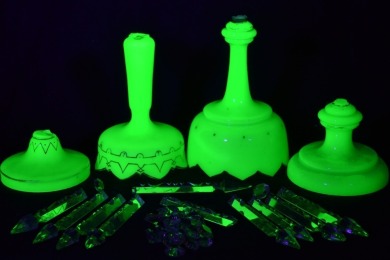 Uranium Glass - Group lot - Damaged items