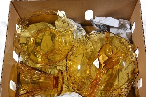Box Lot - Amber Depression Glass