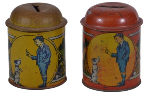 Money Boxes x2 - Button top tins