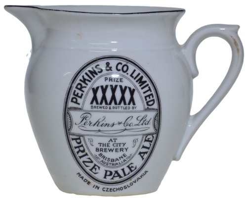 Advertising Jug - Perkins & Co. Limited XXXXX The City Brewery Brisbane