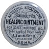 Pot Lid - J. Saunders Chemist, Roma Antiseptic Eucalyptine Saunders's Healing Ointment