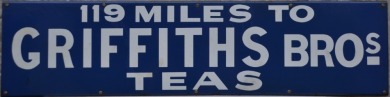 Enamel Sign - Griffth Tea
