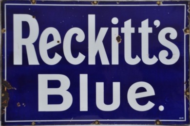 Enamel Sign - Reckits Blue