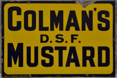 Enamel Sign - Coleman's DSF Mustard