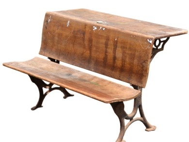 Furniture - Cast iron framed school desk