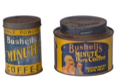 Tins x2 - Bushell's Minute Pure Coffee 4oz & 1/2 lb