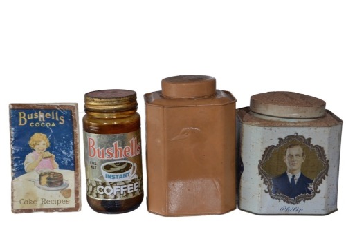 Advertising - Bushells x4 - Tins x2, Cookbook, Jar