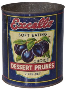 Tin - Excello Dessert Prunes, Griffith NSW - 7 lb