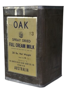 Tin - Oak Brand - Full Cream Milk - Hunter Valley Co Op Hexham NSW