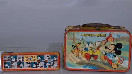 Tins x2 - Mickey Mouse Lunch Box & Pencil case