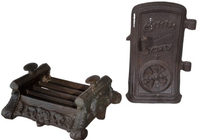 Cast Iron x2 - Boot Scraper & Stove Door