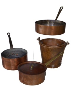 Kitchenalia - Copper x 4 - Saucepans & Bucket