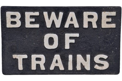 Railway - Cast Iron Sign - Beware of Trains