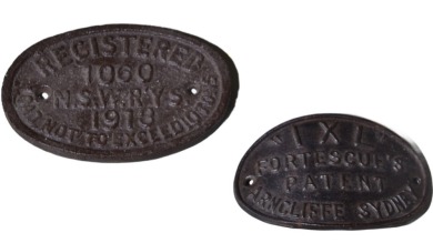 Railway - Name Plates x2 - NSW Railways & IXL