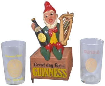 Breweriana - Guinness - Two glass and counter top display
