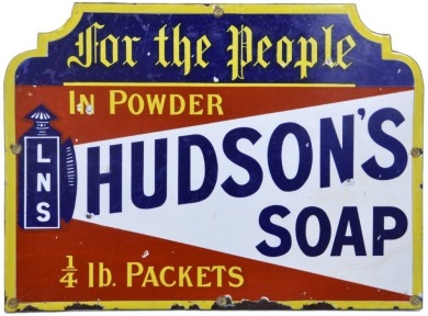 Enamel Sign - Hudsons Soap