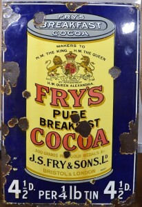Enamel Sign - Frys Cocoa