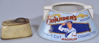Tobacinalia - Cavander's Navy Cut Ashtray & Osteal snuff box