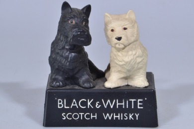 Breweriana - Black & White scotty dogs