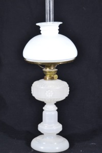 Lamp - Kerosene Milk Glass - Banquet lamp