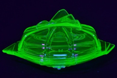 Uranium Glass - Butter Dish