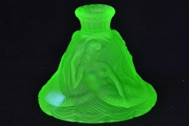 Uranium Glass - Candle Stick - Mermaids