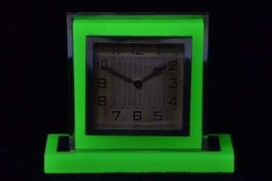 Uranium Glass - Square faced Clock