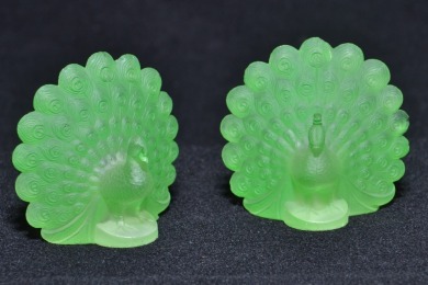 Depression Glass - Ornaments - Peacocks