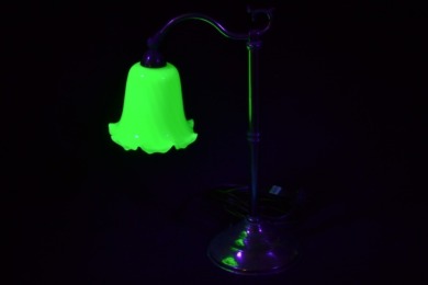 Uranium Glass - Banker Lamp