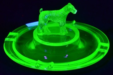 Uranium Glass - Ashtray - Scottie Dog