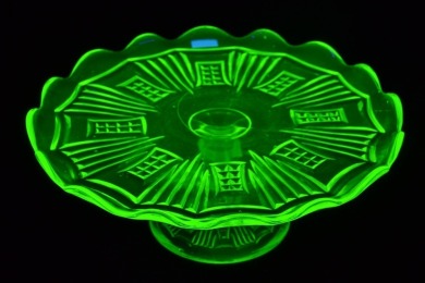 Uranium Glass - Cake Platter